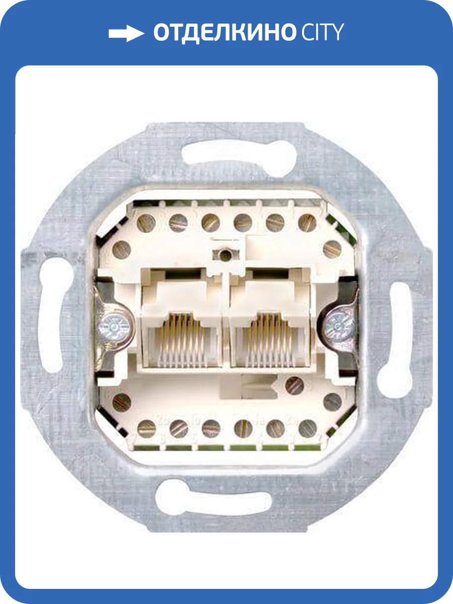 Розетка компьютерная двойная ISDN Gira System 55 3 кат 019000 фото 2