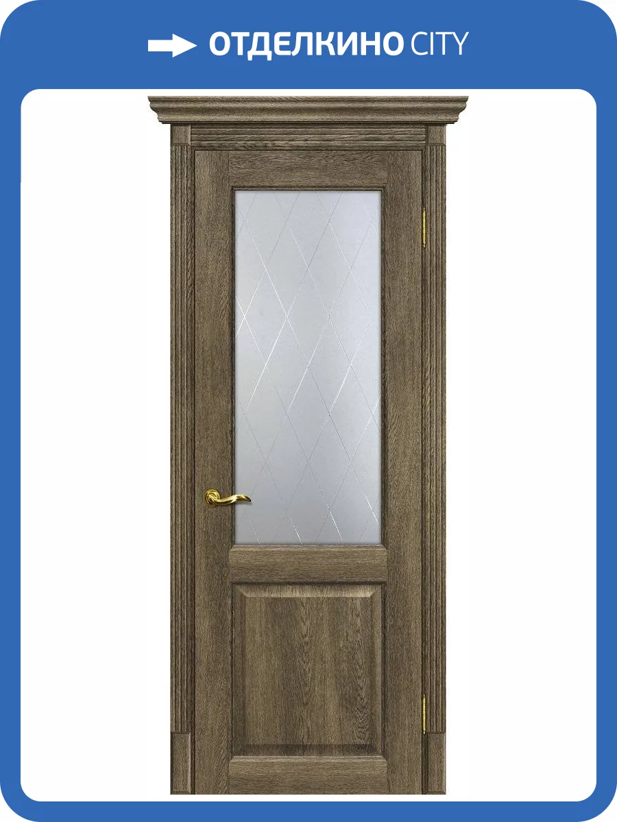 Межкомнатная дверь экошпон Мариам Тоскана-1, остекленная, бруно 900x2000 фото 2