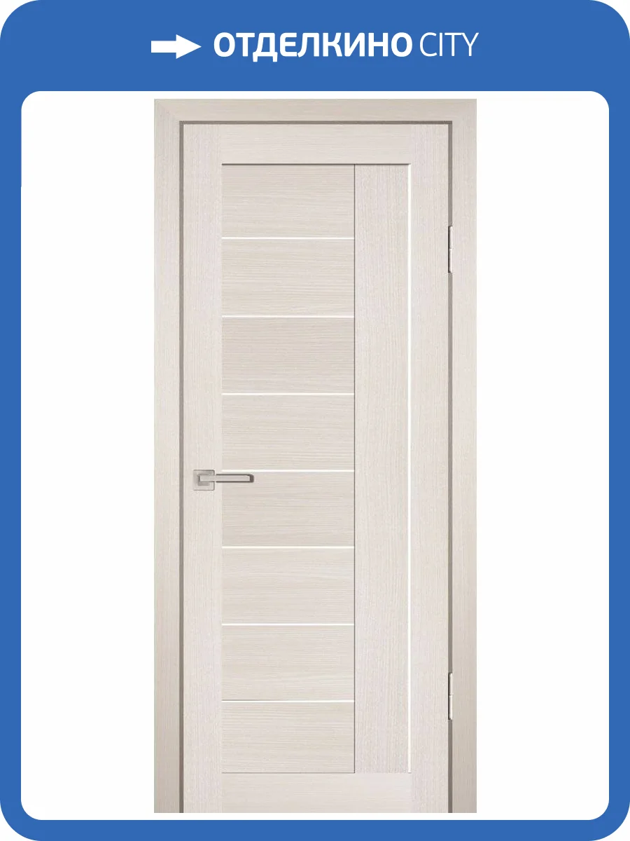 Межкомнатная дверь Profilo Porte экошпон PS-17, остеклённая, эш вайт мелинга 700x2000 фото 2