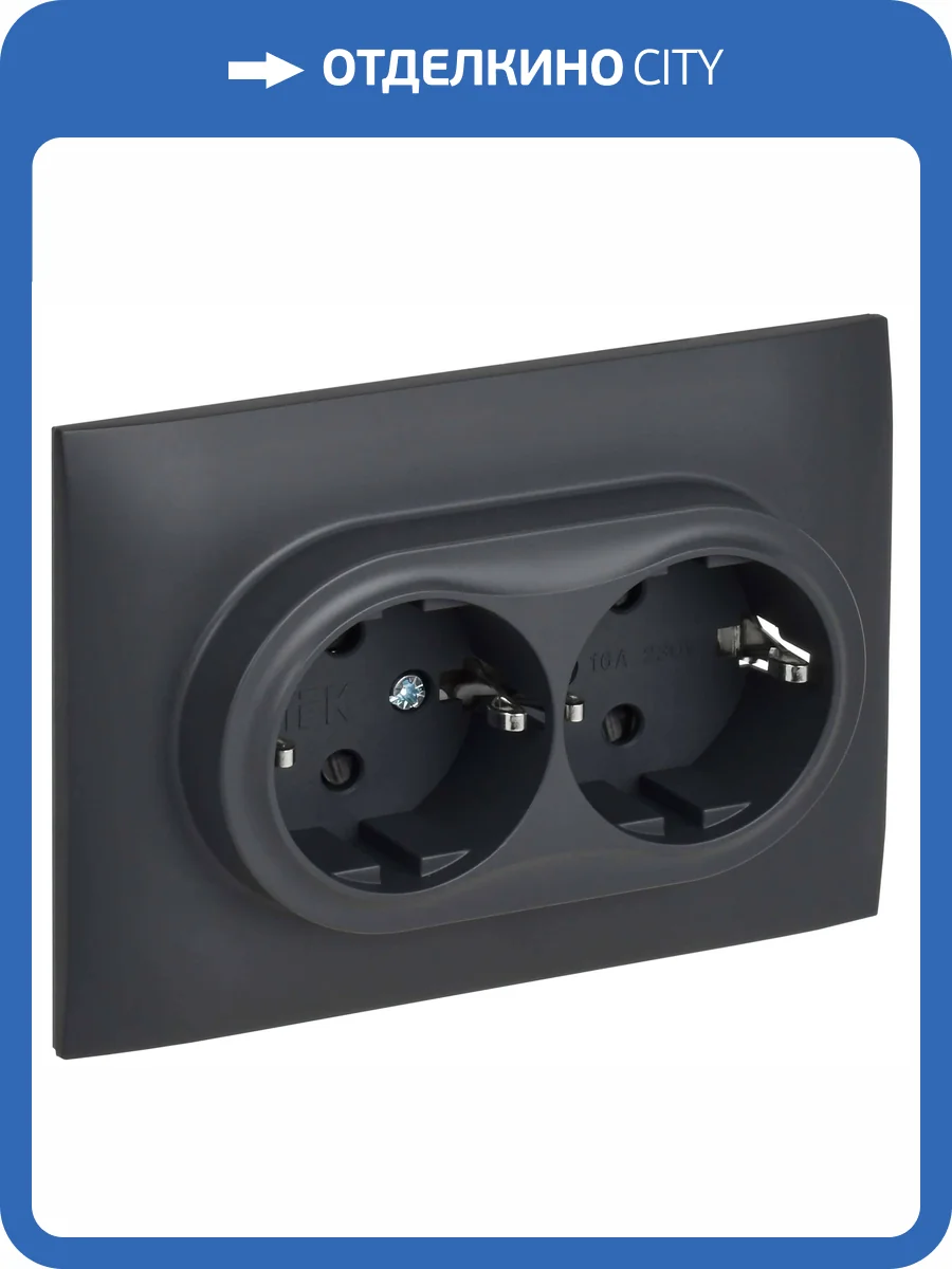 Розетка 2-местная с заземлением и шторками IEK Skandy SK-R24-16-K48-F титан фото 7