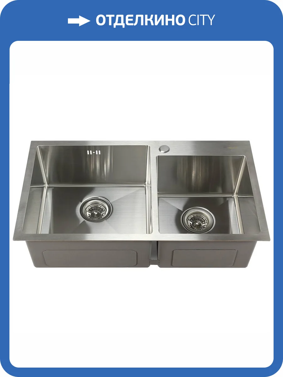 Мойка кухонная Melana ProfLine S7843H сатин врезная прямоугольная 780x430x220мм фото 4