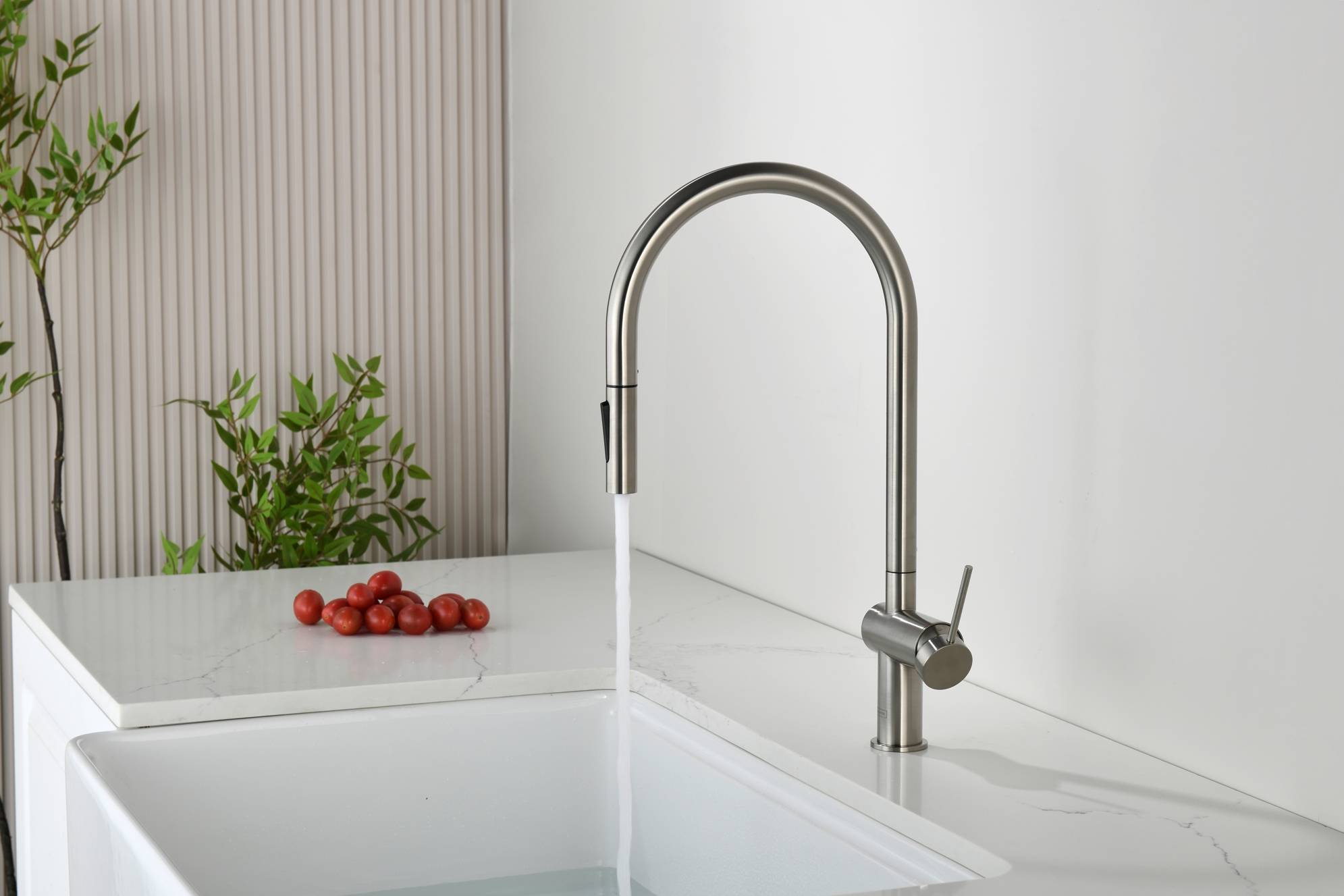 Смеситель для кухни AQUAme Cucina AQM9901BN с выдвижным изливом, никель шлифованный фото 11
