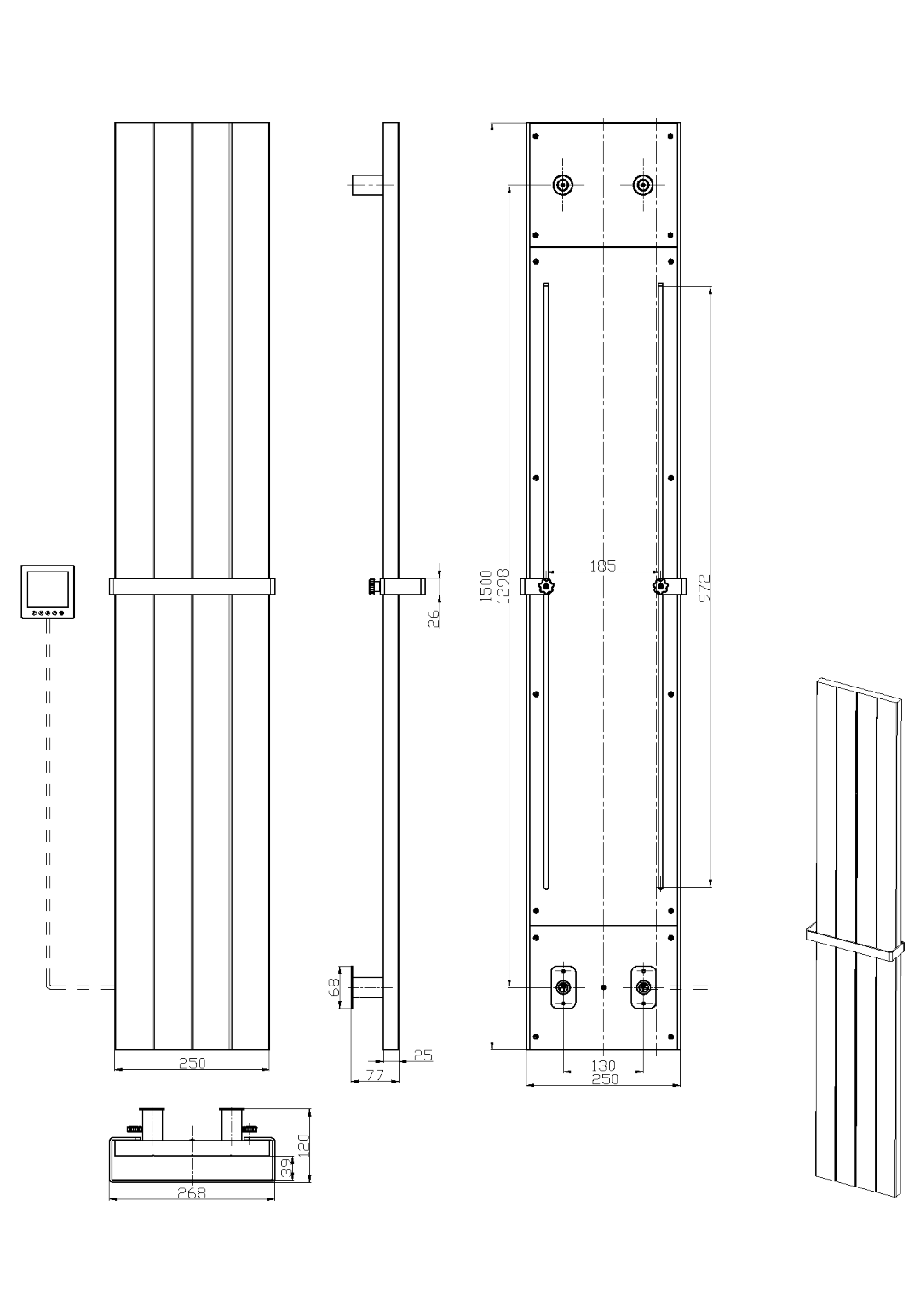 Полотенцесушитель электрический Boheme Flat 725-SGM Shine Gun Metal фото 3