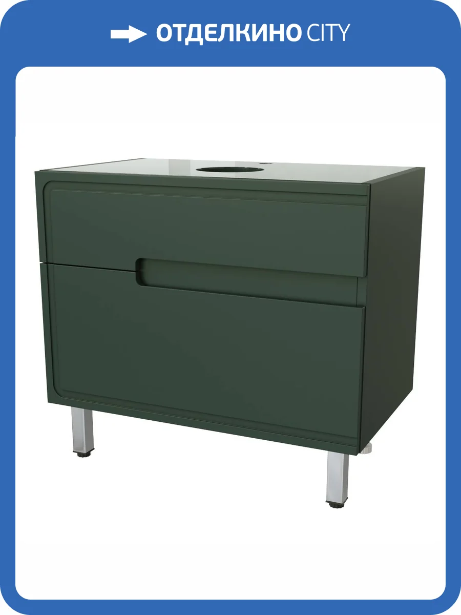 Тумба под раковину Taliente Cevia TA-MBC-80PS-grigio verde подвесная, серо-зеленая матовая, 80см фото 7