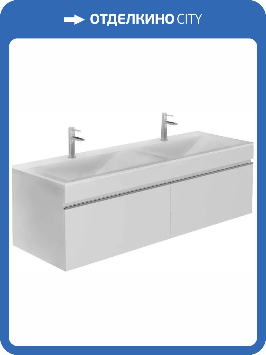 Тумба с раковиной Velvex Pulsus 140 подвесная, белая фото 12