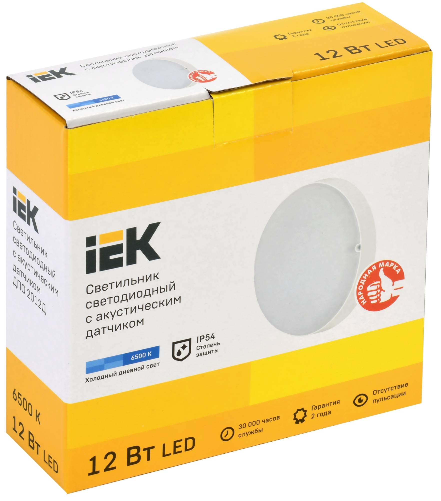 Настенно-потолочный светодиодный светильник IEK ДПО 2012Д LDPO3-2012D-12-6500-K01 фото 4