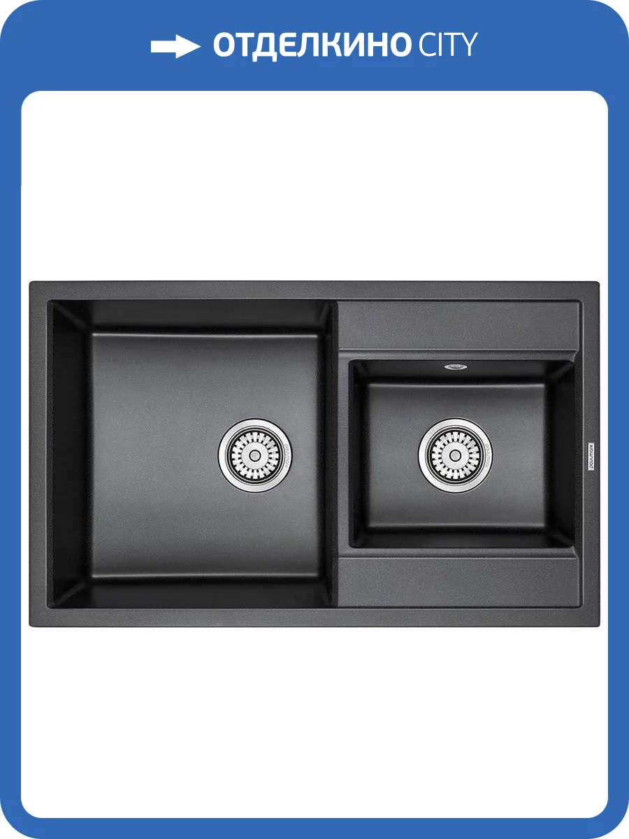 Мойка кухонная Paulmark Tandem PM238250-BL черная фото 4