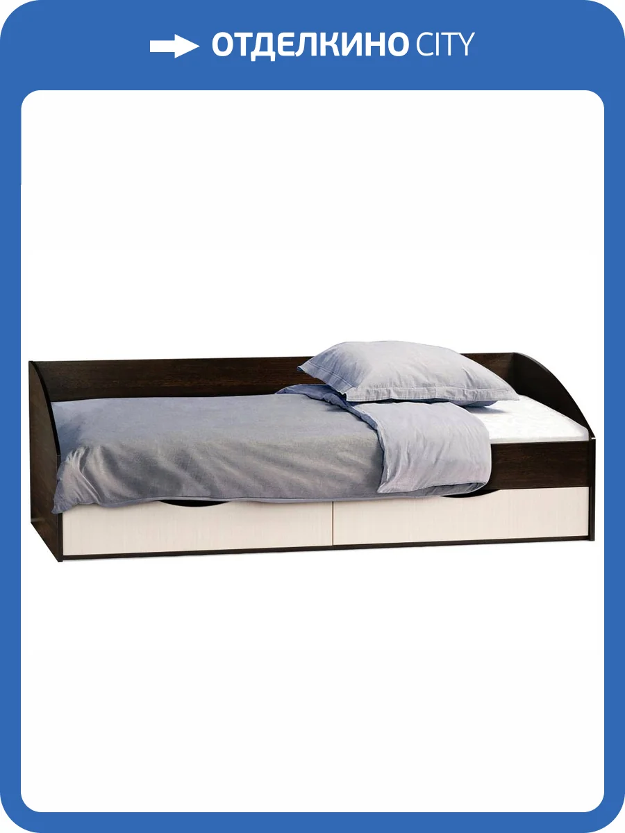 Кровать Woodville Классика 497526 венге/дуб белфорд 90x200 фото 3