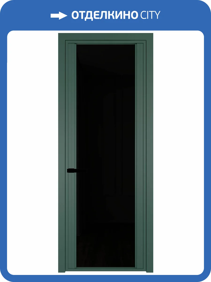 Межкомнатная дверь Profil Doors 2 AGP цвет профиля Зеленый воск, стекло безопасное 6 мм черный триплекс 800x2000 фото 2