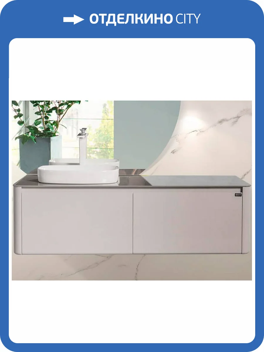 Тумба с раковиной Black&White U915.1400L серый, 140x40x55 фото 8