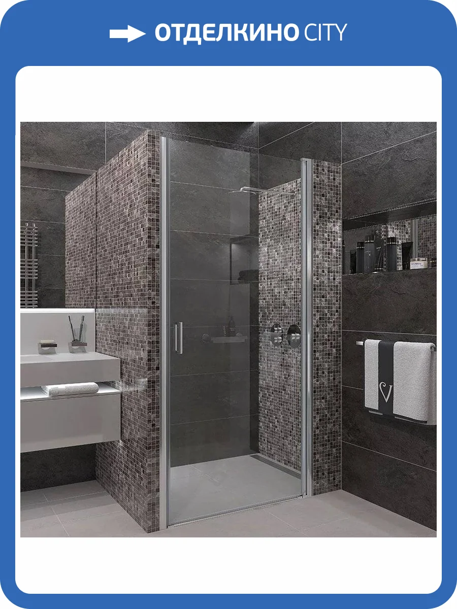 Душевая дверь в нишу Veconi Vianno VN-43 80 см, профиль хром фото 6