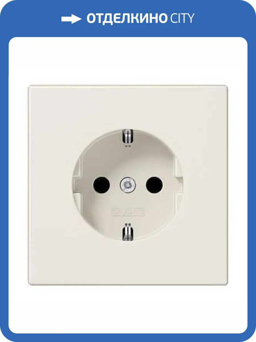 Розетка с заземлением с защитными шторками безвинтовой зажим Jung LS 990 бежевая LS1520KI фото 2
