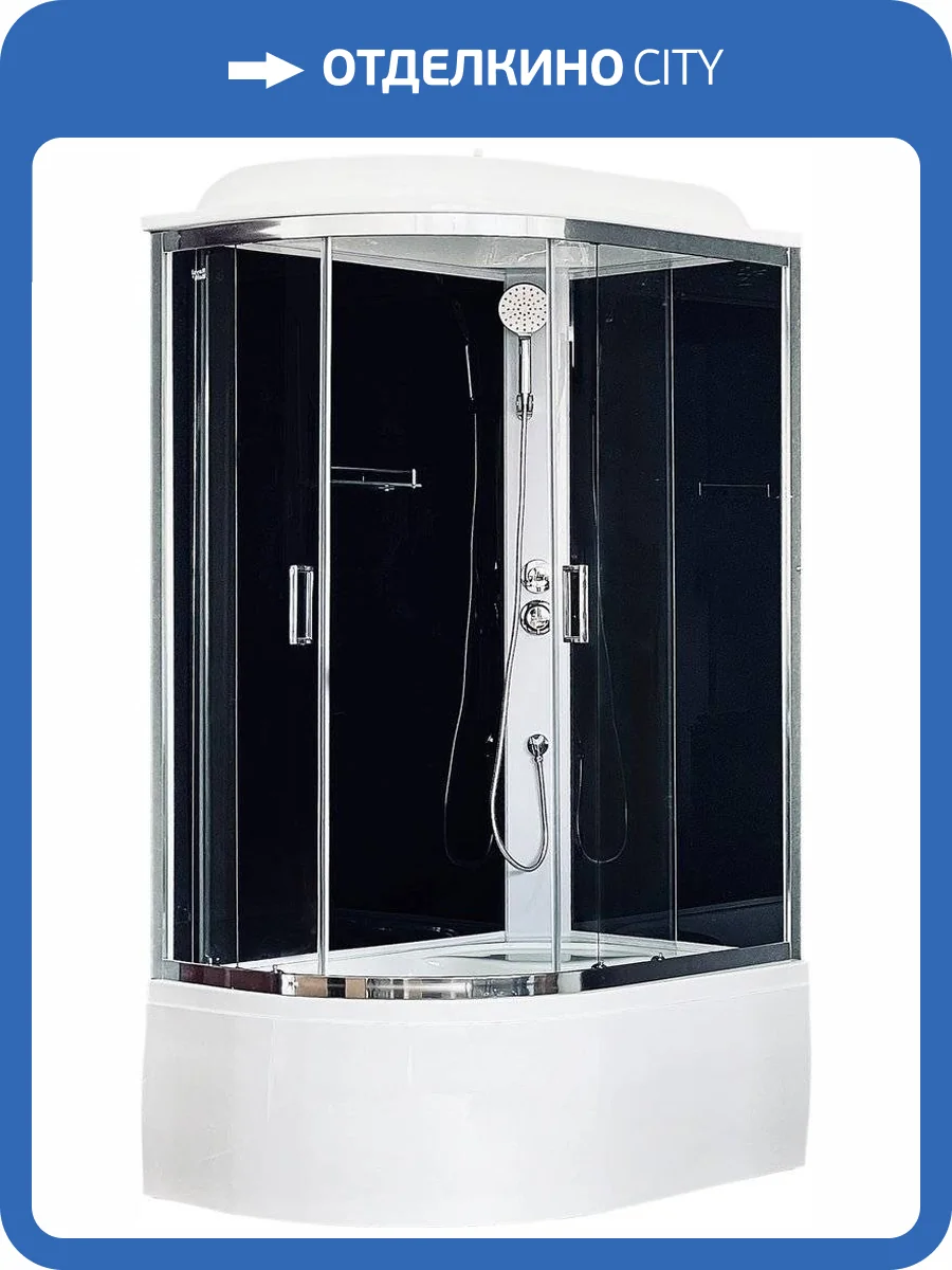 Душевая кабина Royal Bath BK RB8120BK5-BT-CH-R с высоким поддоном, с сиденьем фото 4