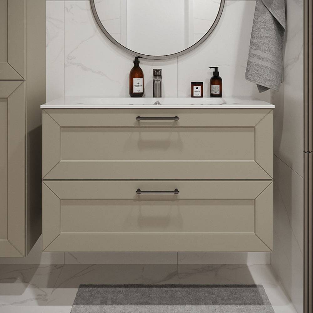 Тумба с раковиной Terminus Victoria VIC101002900101O айвори, 100x62