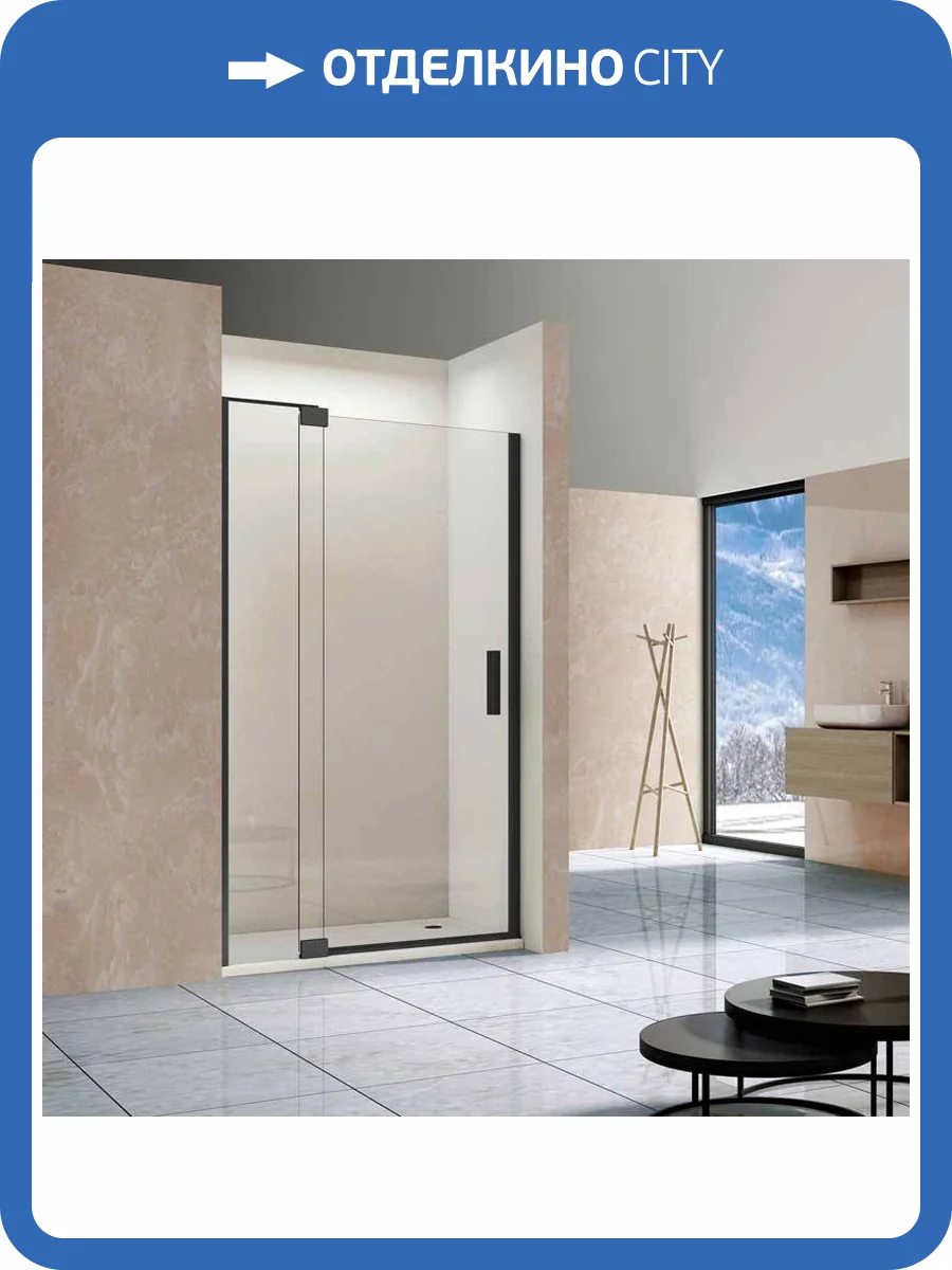 Душевая дверь в нишу Vincea Extra VDP-1E1011CLB профиль черный, стекло прозрачное, 1000/1100 фото 8