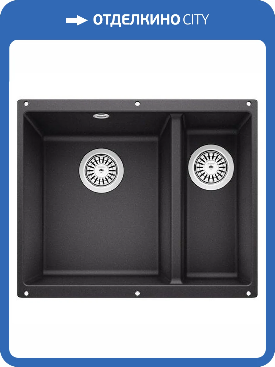 Мойка кухонная Blanco Rotan 340/160-U 523077 черный фото 4