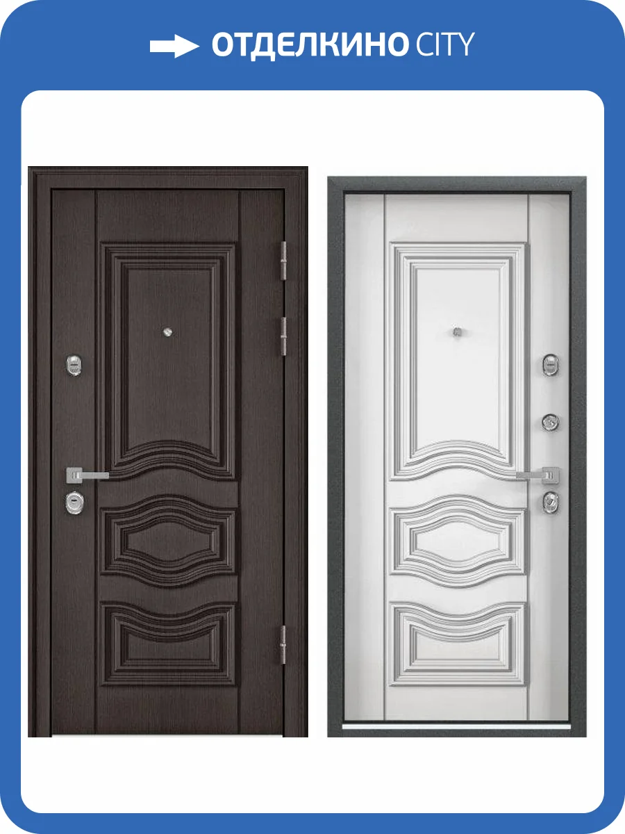 Входная стальная дверь Torex PROFESSOR-4+ 02 PP 10152 ПВХ Дуб угольный/Белый (арт. КТ Белый) 2000x880 фото 2