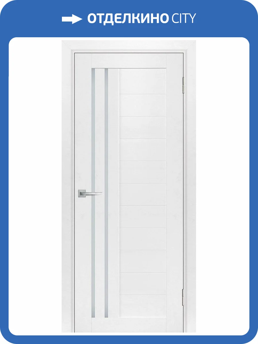 Межкомнатная дверь экошпон Мариам Техно 738, остекленная, белоснежный 600x2000 фото 2