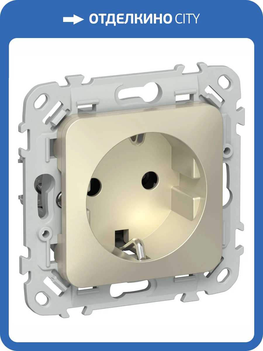 Розетка 1-местная с заземлением IEK Flite FI-R11-16-K37 шампань фото 2