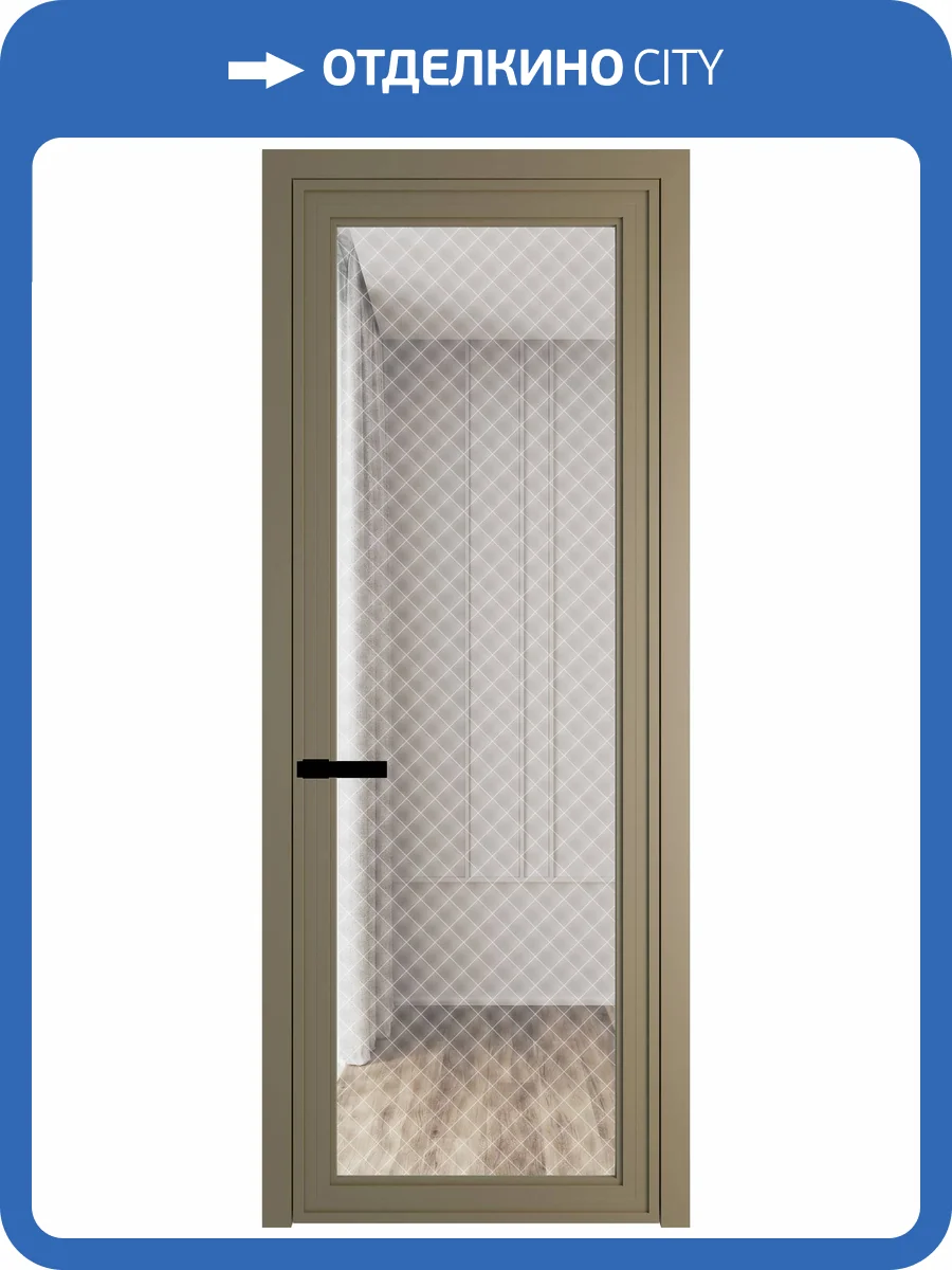 Межкомнатная дверь Profil Doors 1 AGP цвет профиля Шампань, стекло безопасное 6 мм ромб белый 800x2000 фото 2
