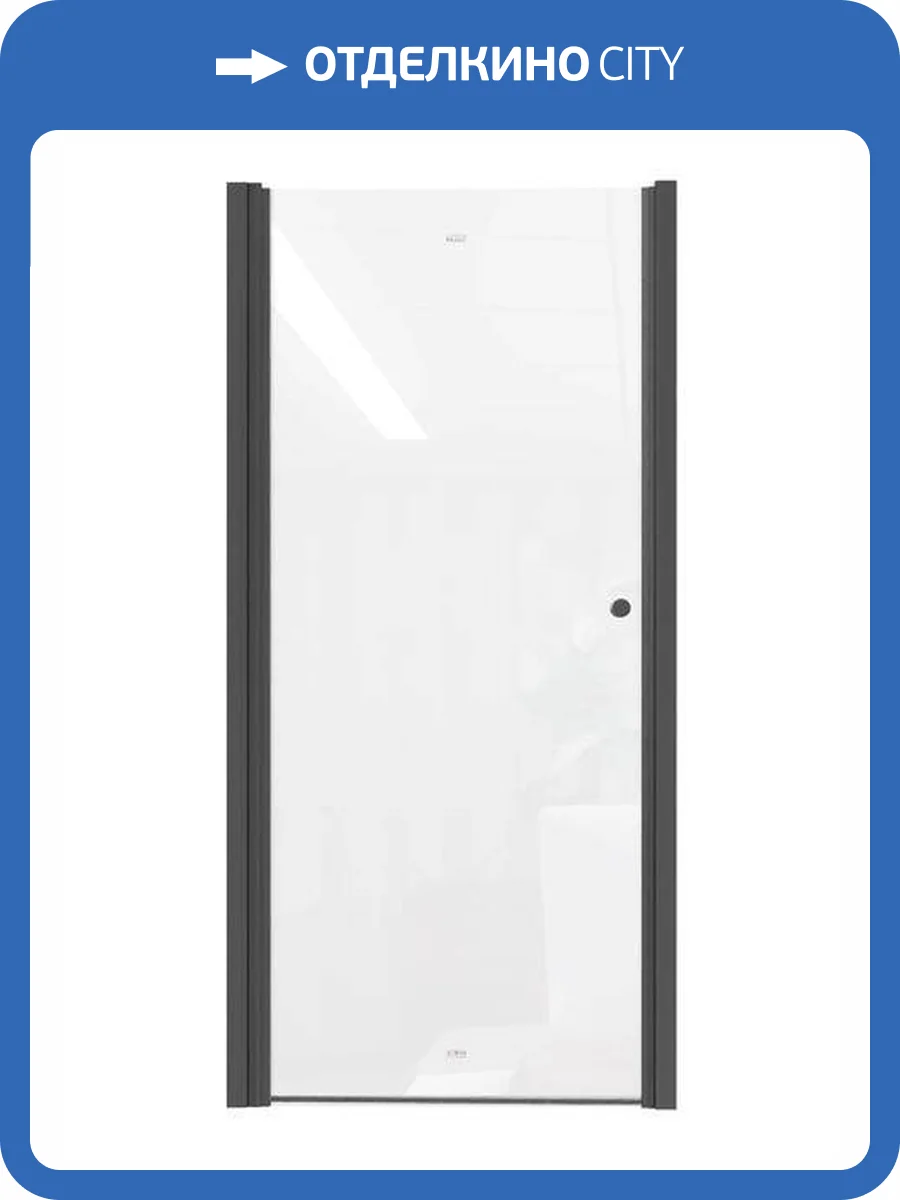 Душевая дверь в нишу Parly DE70B профиль черный, стекло прозрачное, 70x185 фото 4