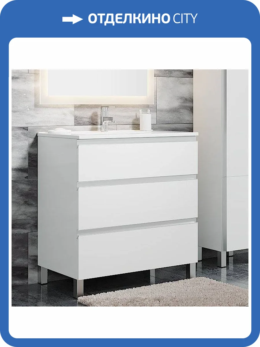 Тумба с раковиной Sanvit Авеню 3 80, белая фото 6
