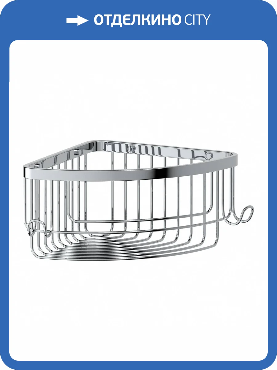 Полка Artwelle Universell 4133 с крючками, угловая, 19 см, хром фото 4