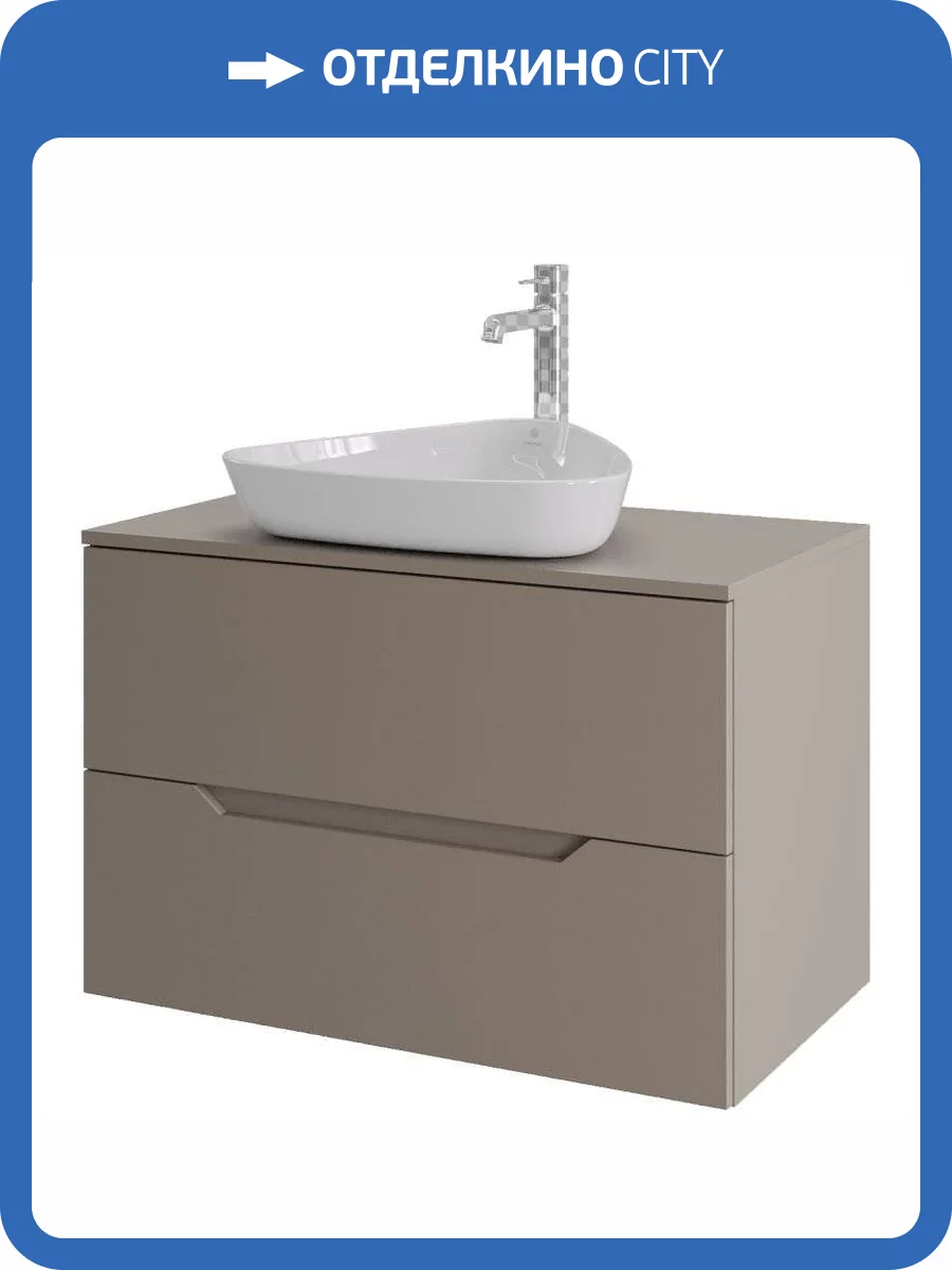 Тумба с раковиной Orange Лайн Li-80TuLMDF+B07-500W латте матовый, 80.5 см фото 9