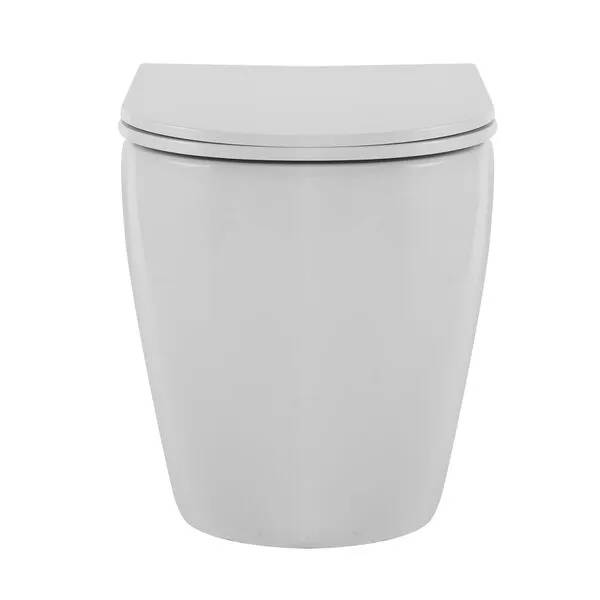 Унитаз приставной Abber Bequem AC1111T безободковый, с крышкой-сиденьем микролифт, белый фото 7