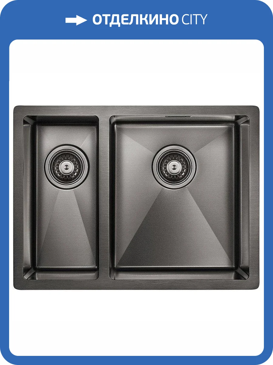 Мойка кухонная Paulmark Annex PM545944-GML вороненая сталь фото 5