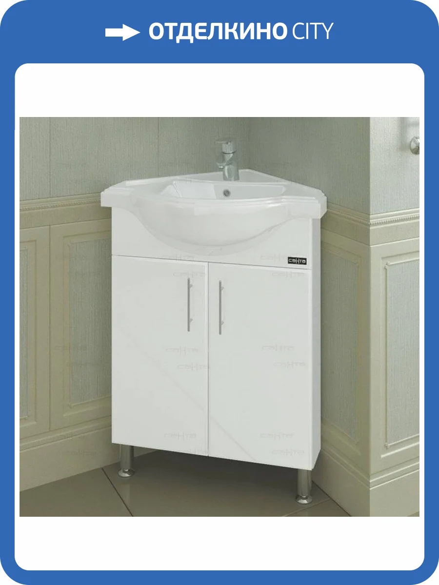 Тумба с раковиной СанТа Аврора угловая фото 7