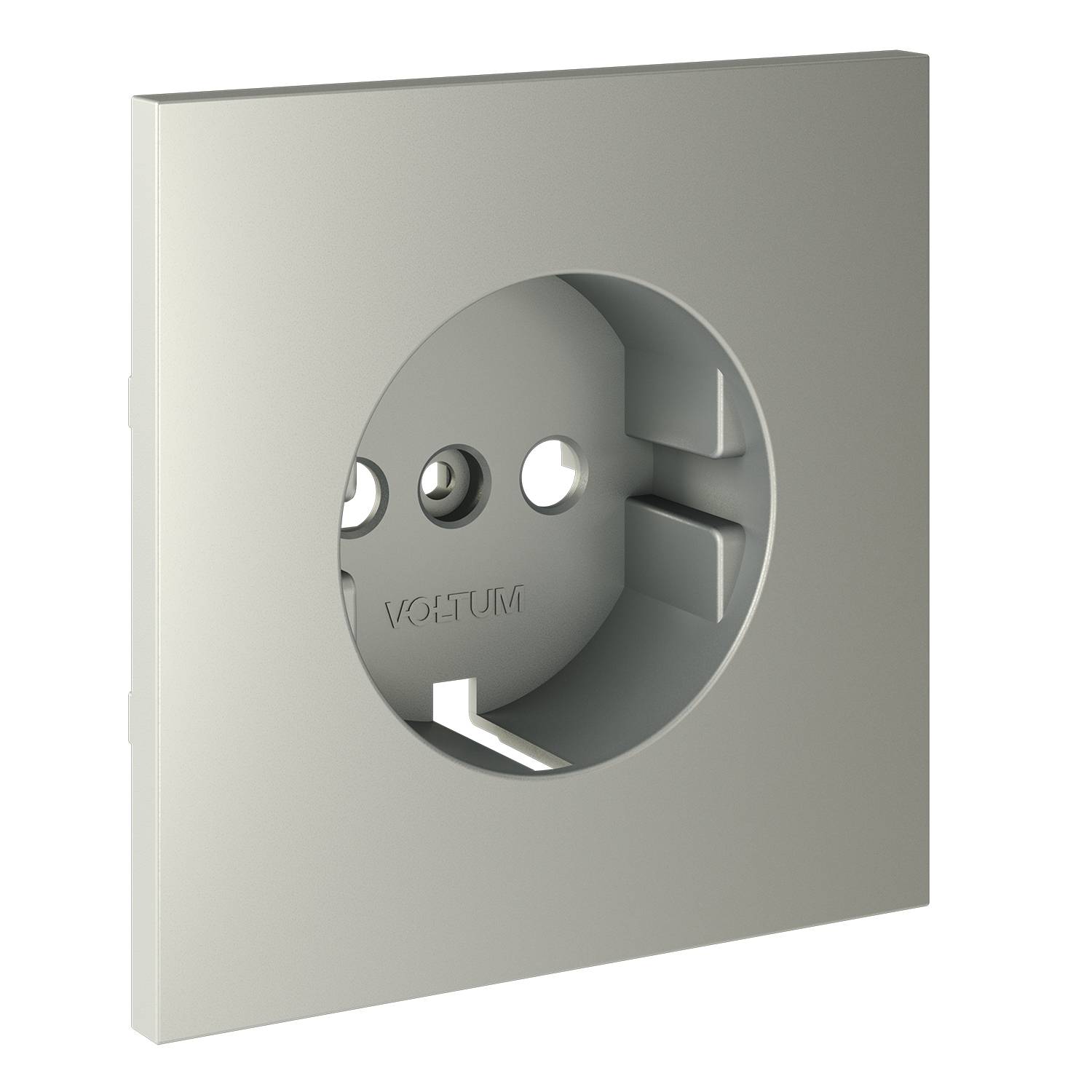 Лицевая панель для розетки с заземлением Voltum S70 VLS000605 сталь