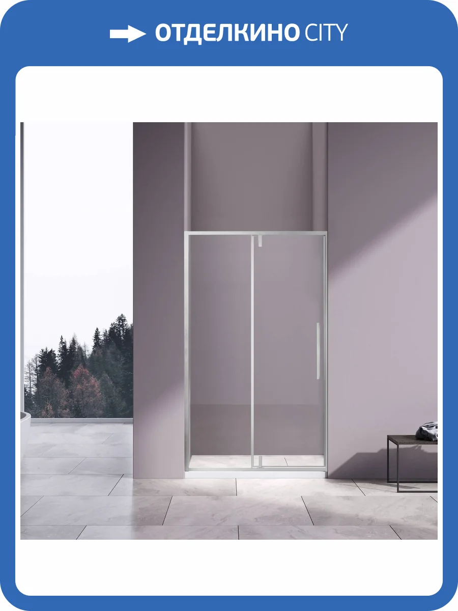 Душевая дверь в нишу Vincea Slim-N VDP-4SN110CL профиль хром, стекло прозрачное, 110x195 фото 6