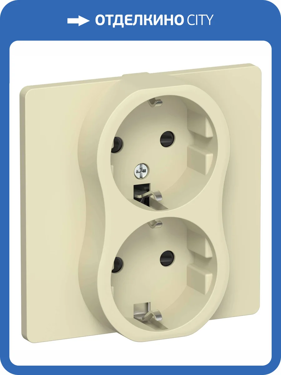Розетка 2-местная с заземлением и шторками IEK Flite FI-R24C-16-1-K87 навахо фото 2