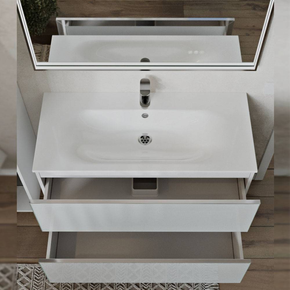 Тумба с раковиной Terminus Vega VEG101002900301OSL белый, 100x62 фото 2