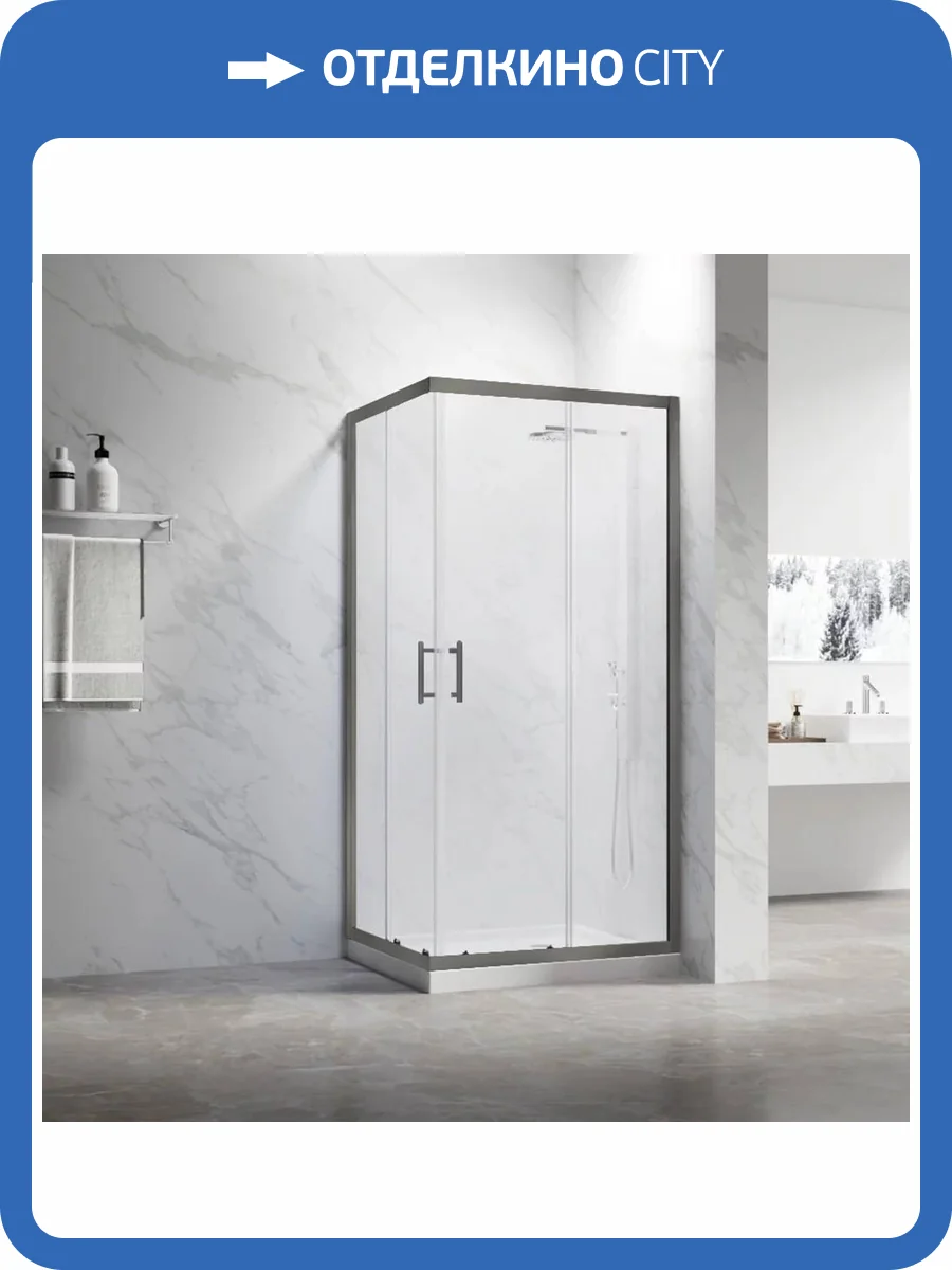 Душевой уголок Veconi Rovigo профиль оружейная сталь, стекло прозрачное, 110x90x190 фото 4