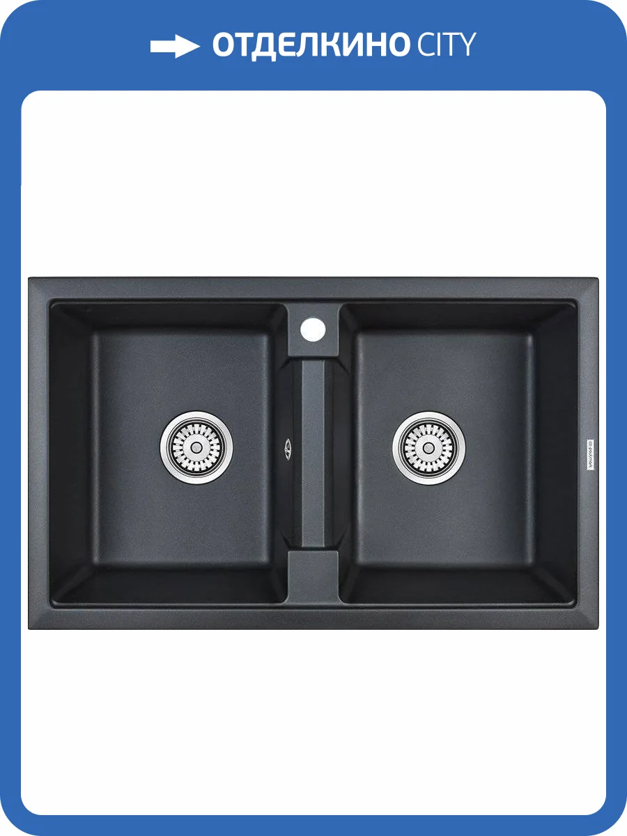 Мойка кухонная Paulmark Tandem PM238150-BLM черный металлик фото 5