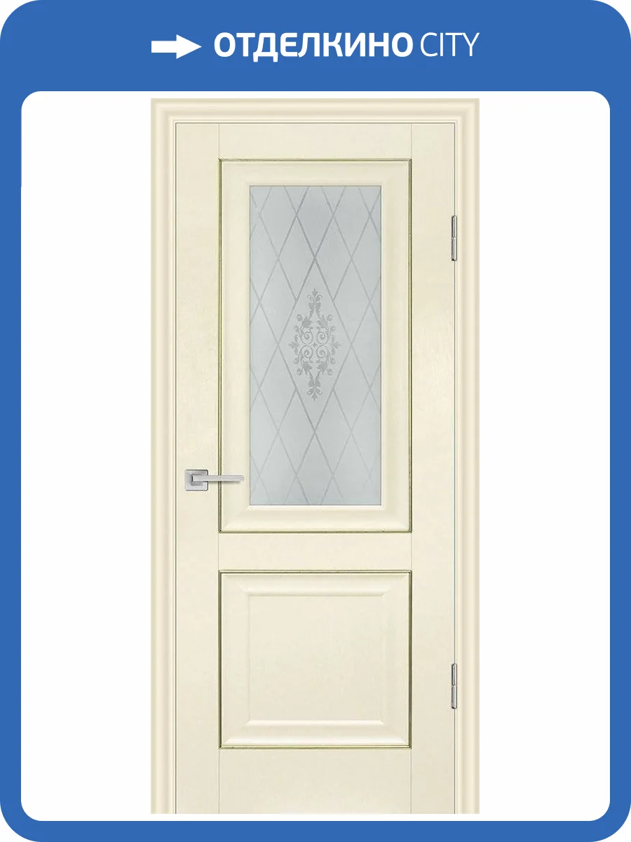 Межкомнатная дверь Profilo Porte экошпон PSB-27, остеклённая, ваниль 700x2000 фото 2