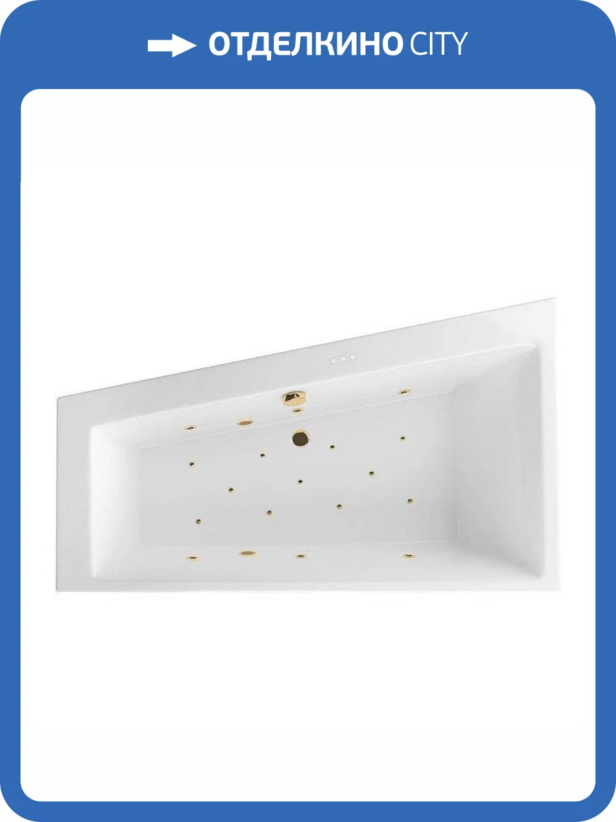 Акриловая ванна Excellent Sfera Slim RELA WAEX.SFL17S.RELAX.GL 170x100 левая, золото фото 4