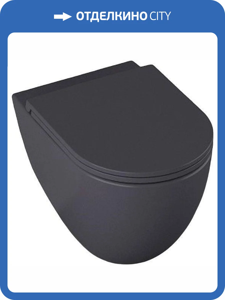 Унитаз подвесной Allen Brau Reality 4.32006.AN безободковый, без сиденья, антрацит фото 3