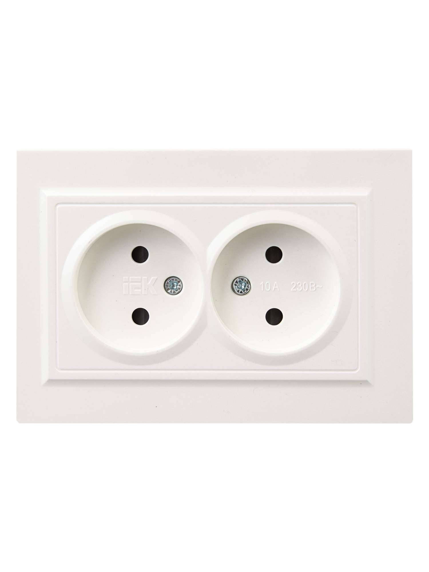 Розетка 2-местная с защитными шторками IEK Brite BR-R23-10-K36-F жемчуг фото 3