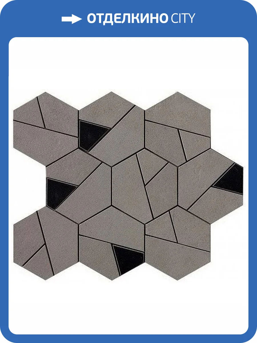 Мозаика Atlas Concorde Boost AN69 Smoke Mosaico Hex Black 25x28.5 фото 2