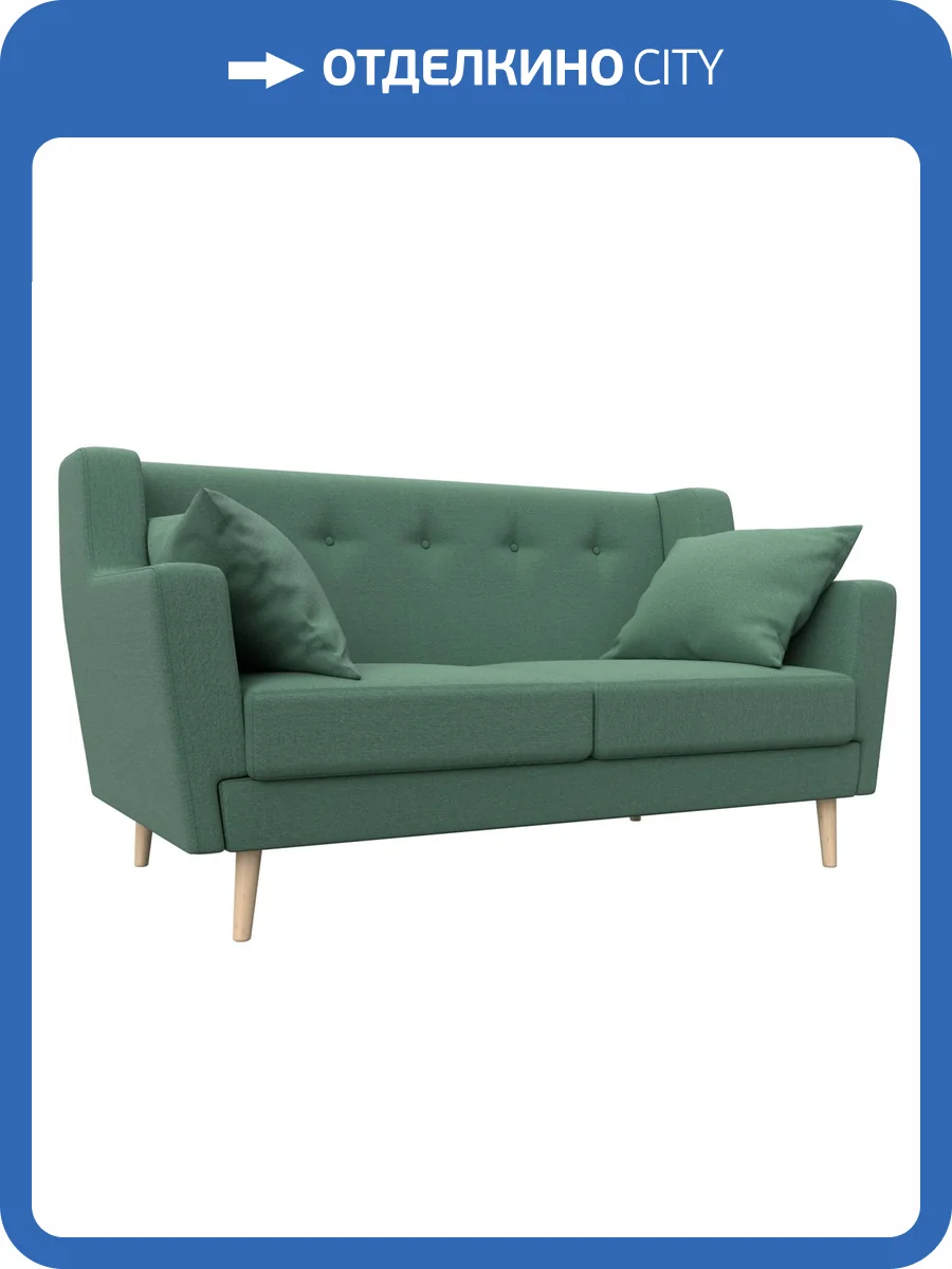Кухонный прямой диван Лига Диванов Брайтон 2 123711 амур зеленый фото 7