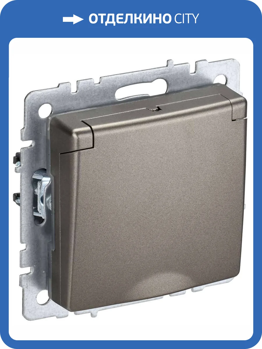 Розетка 1-местная с заземлением, шторками и крышкой IEK Brite BR-R16-16-44-K37 шампань фото 11