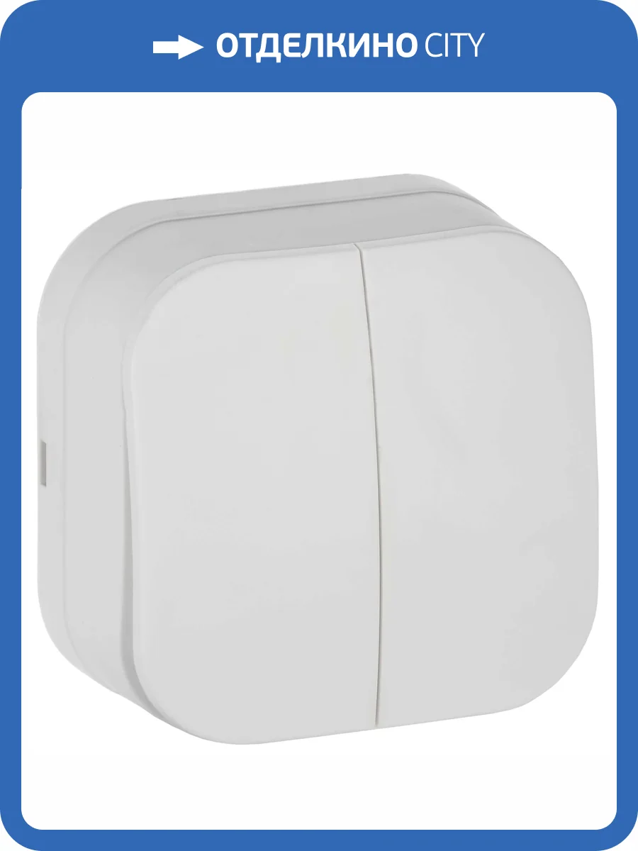 Выключатель 2-клавишный IEK Glory EVH20-K01M-10 белый матовый фото 6