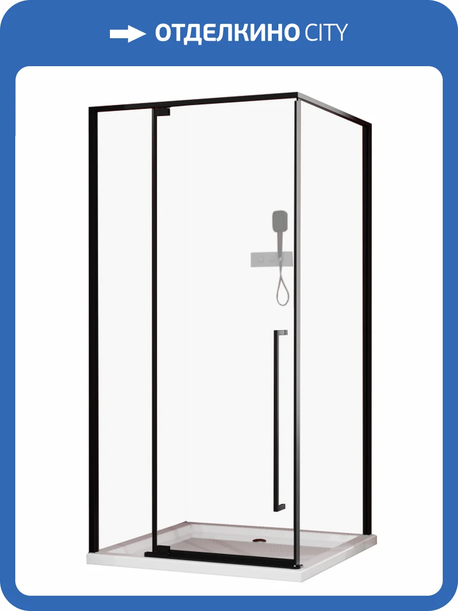 Душевой уголок Esbano ESA-128PS-B профиль черный матовый, стекло прозрачное, 80x120x195 фото 4
