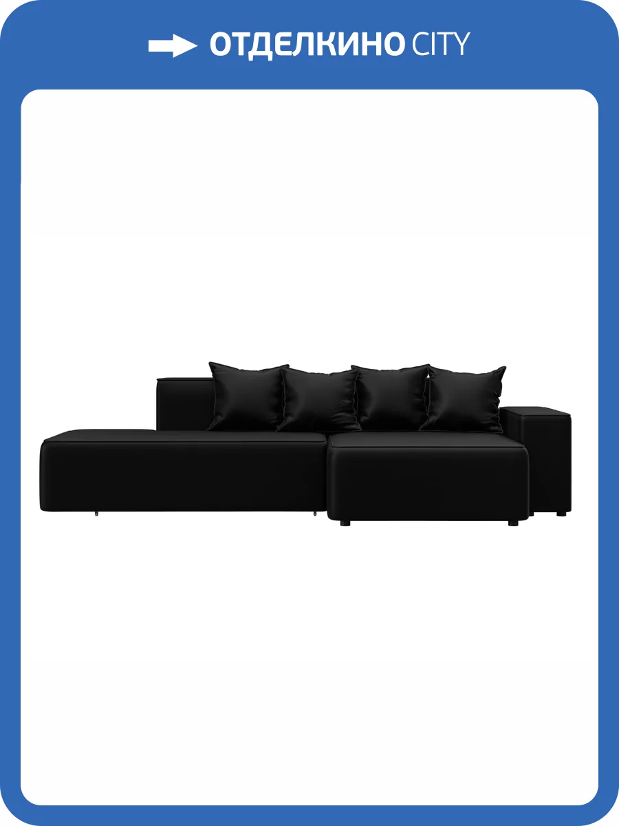 Диван угловой Лига Диванов Лига-079 129818 GRIFON 18 черный, угол правый фото 9