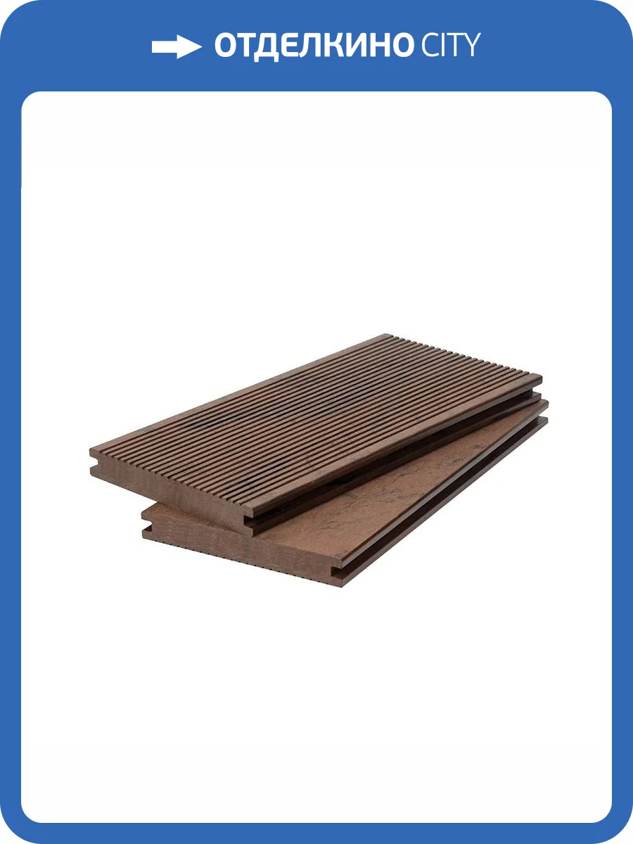 Террасная доска Polivan Group Denpasar Velvet + Brushing Mix Массив Двухсторонняя Светло-коричневый ДПК 5800x140x20 фото 2