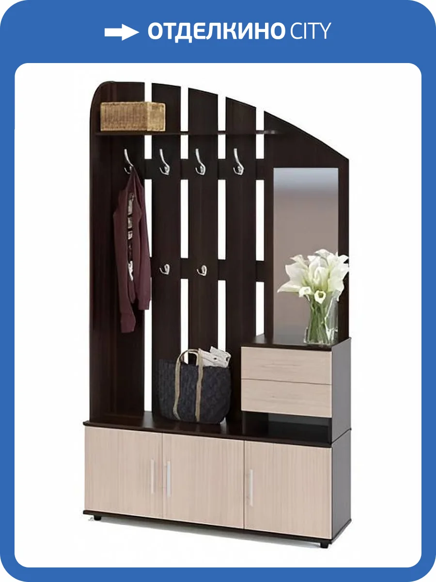 Стенка для прихожей Сокол ВШ-2.2 4680212001116, 4680212001123, 4680212001161, ШОВШ22В5б5 Венге/беленый дуб фото 5