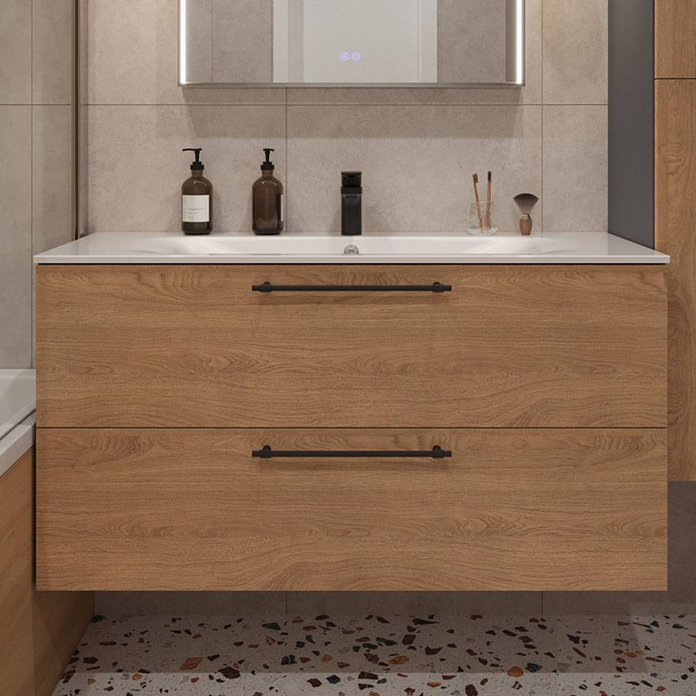 Тумба с раковиной Terminus Venta VEN101202300001O шпон, дуб, 120x62